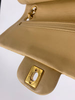 Sold-CHANEL Small Classic Double Flap Shoulder bag - Beige - Gold Hardware/Vintage