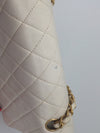 Sold-CHANEL Classic Lambskin Double Chain Double Flap Bag 25 white/gold