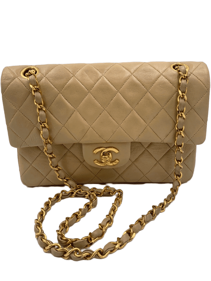 Chanel Beige Quilted Lambskin Classic Double Flap Small Q6B010E4I1000