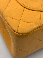 CHANEL Small Classic Double Flap Shoulder bag - Orange - Silver Hardware Vintage