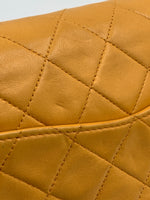 CHANEL Small Classic Double Flap Shoulder bag - Orange - Silver Hardware Vintage