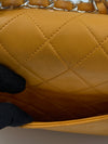 CHANEL Small Classic Double Flap Shoulder bag - Orange - Silver Hardware Vintage