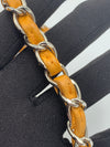 CHANEL Small Classic Double Flap Shoulder bag - Orange - Silver Hardware Vintage