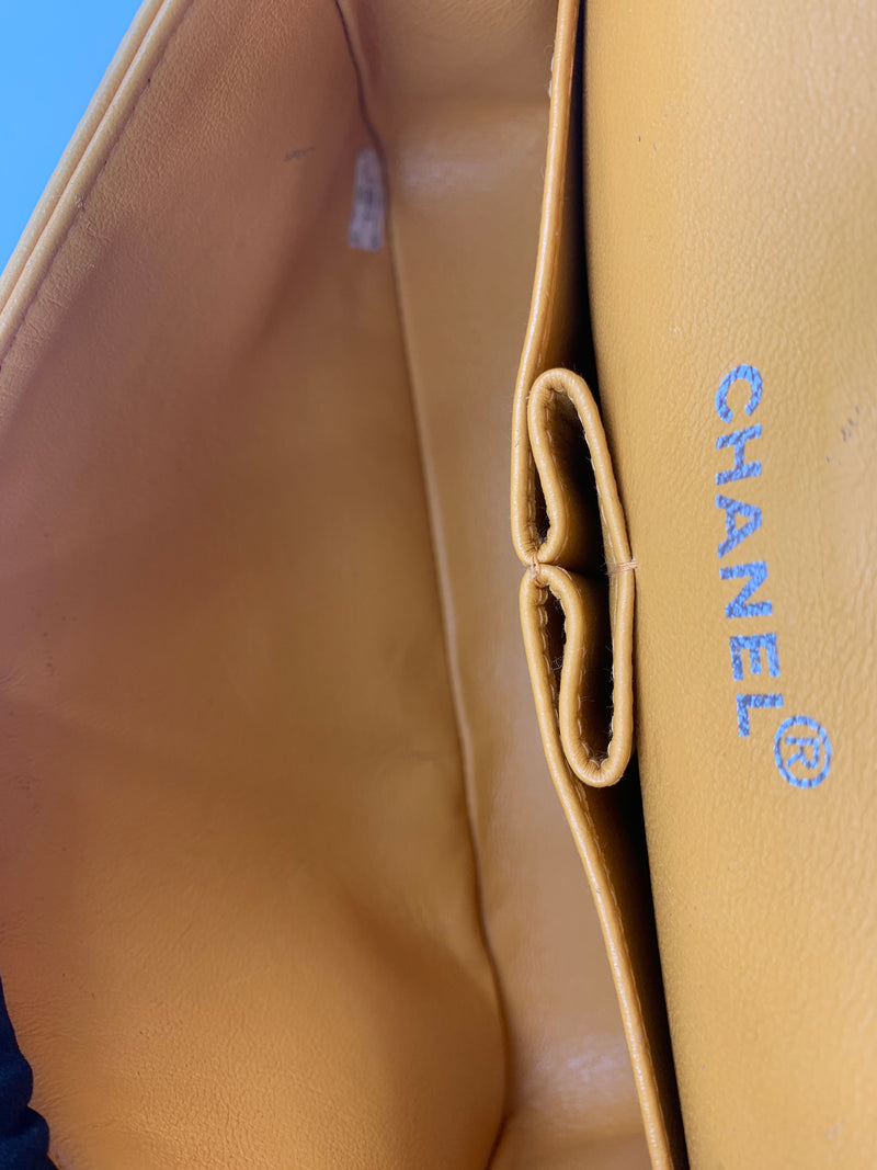 CHANEL Small Classic Double Flap Shoulder bag - Orange - Silver Hardware Vintage