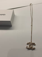 Sold-CHANEL CC Rhinestones and Pearl Necklace C238