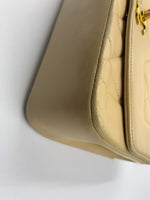 CHANEL Lambskin Small Diana Single Chain Single Flap Bag Beige Gold hardware