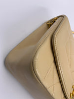 CHANEL Lambskin Small Diana Single Chain Single Flap Bag Beige Gold hardware