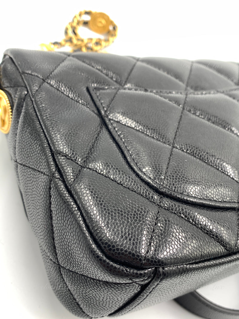 CHANEL Black Caviar Mini Seasonal Flap Gold Hardware – Preloved Lux