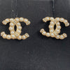 Sold-CHANEL CC Pearl Earrings/Gold L242