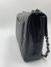 Sold-CHANEL Caviar Jumbo Flap Shoulder Bag black Silver hardware
