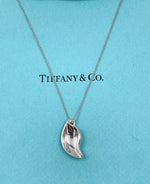 Tiffany & Co Elsa Peretti Silver Leaf Pendant Necklace