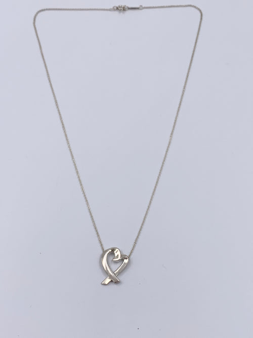 Tiffany & Co Paloma Picasso Loving Heart Pendent Silver Necklace