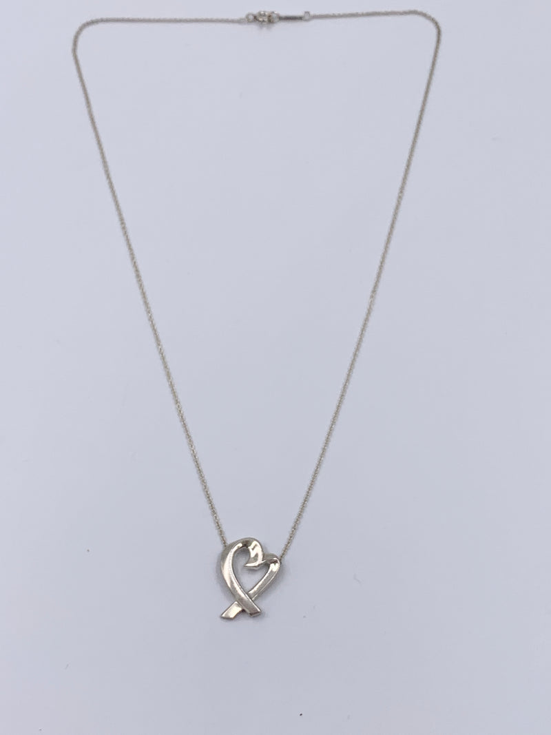 Tiffany & Co Paloma Picasso Loving Heart Pendent Silver Necklace