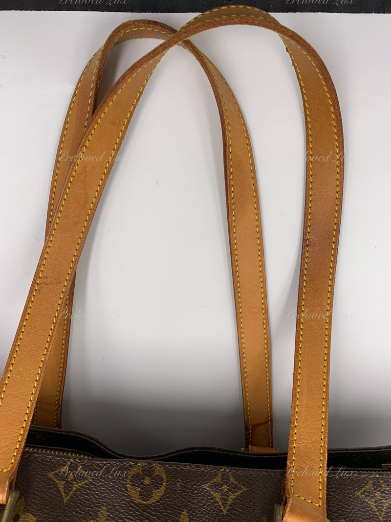 Louis Vuitton Cabas Mezzo Brown Canvas Tote Bag (Pre-Owned)