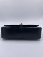Sold-CHANEL Lambskin Medium Diana Single Chain Single Flap Bag Black Gold Hardware