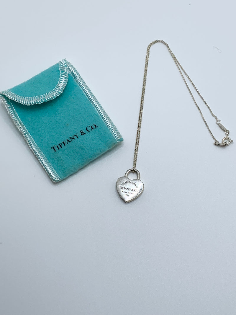 Tiffany & Co 925 Silver Return to Tiffany Large Heart Lock with Necklace
