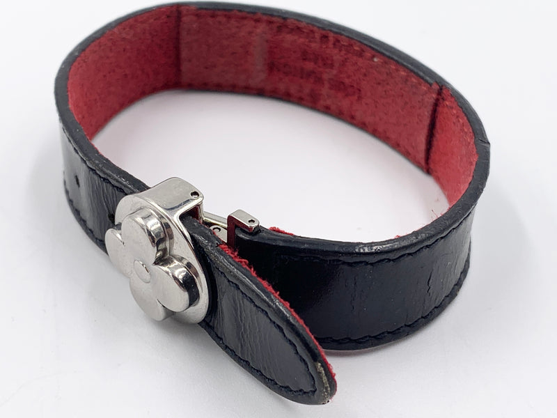 Sold-LOUIS VUITTON Black Leather Good Luck Bracelet