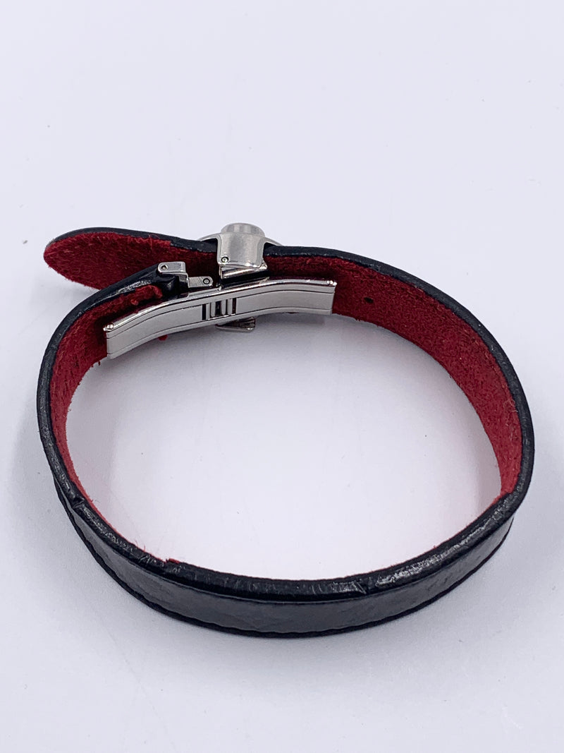 Sold-LOUIS VUITTON Black Leather Good Luck Bracelet