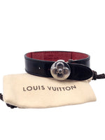 Sold-LOUIS VUITTON Black Leather Good Luck Bracelet
