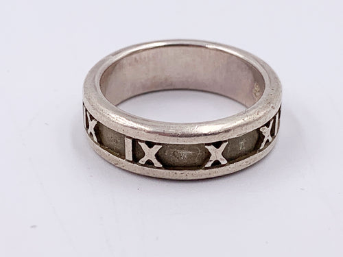 Sold-Tiffany & Co 925 Silver Atlas Ring Size 6 3/4