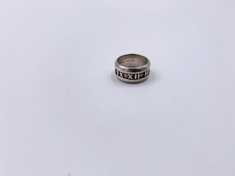 Sold-Tiffany & Co 925 Silver Atlas Ring Size 5 1/2