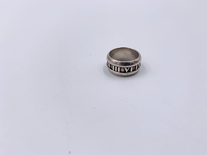 Sold-Tiffany & Co 925 Silver Atlas Ring Size 5 1/2