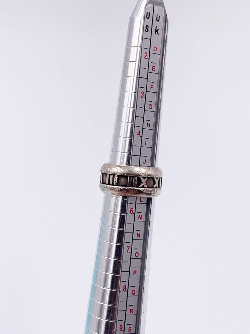 Sold-Tiffany & Co 925 Silver Atlas Ring Size 5 1/2