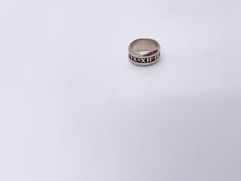 Sold-Tiffany & Co 925 Silver Atlas Ring Size 5 1/2