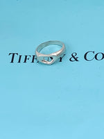 Sold-Tiffany & Co 925 Silver Open Heart Ring Size 6