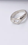Sold-Tiffany & Co 925 Silver Open Heart Ring Size 6
