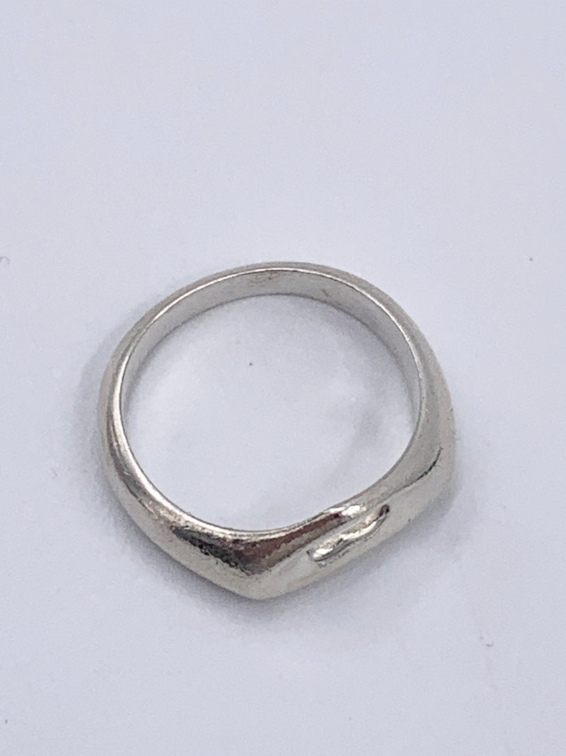 Sold-Tiffany & Co 925 Silver Open Heart Ring Size 6
