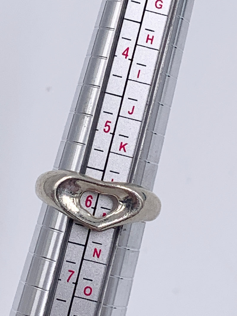 Sold-Tiffany & Co 925 Silver Open Heart Ring Size 6