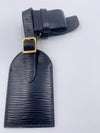 Sold-LOUIS VUITTON Black Epi Luggage Tag with poignet- Large Size