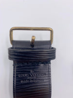 Sold-LOUIS VUITTON Black Epi Luggage Tag with poignet- Large Size