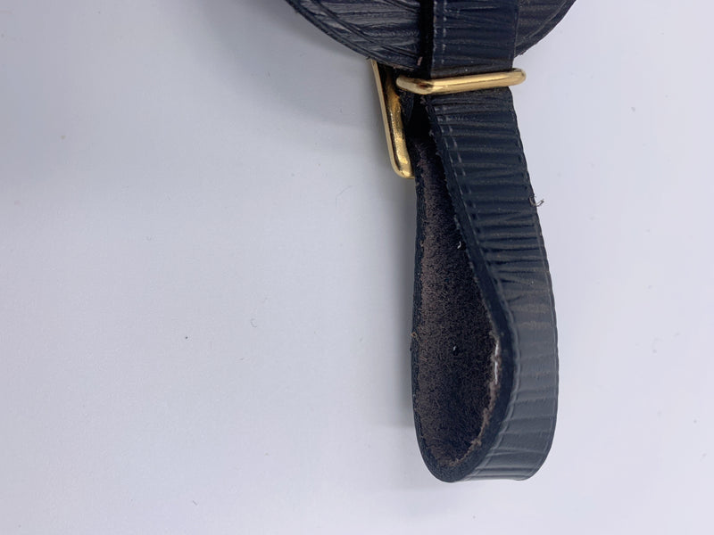 Sold-LOUIS VUITTON Black Epi Luggage Tag with poignet- Large Size