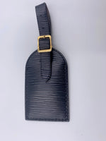 Sold-LOUIS VUITTON Black Epi Luggage Tag with poignet- Large Size