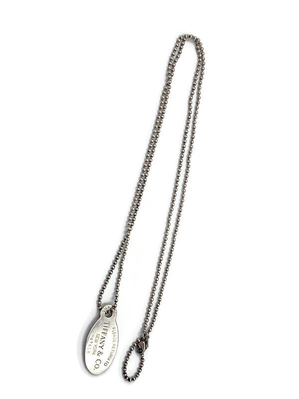 Sold-Tiffany & Co 925 Silver Return to Tiffany Oval Tag Necklace