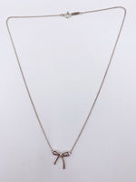 Sold-Tiffany & Co Sterling Silver 925 Bow Pendant Necklace