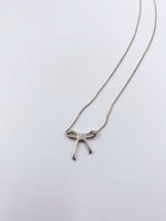 Sold-Tiffany & Co Sterling Silver 925 Bow Pendant Necklace