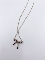 Sold-Tiffany & Co Sterling Silver 925 Bow Pendant Necklace