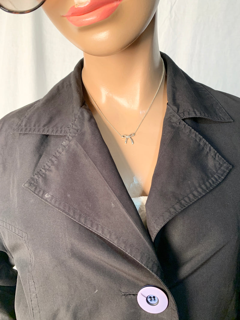 Sold-Tiffany & Co Sterling Silver 925 Bow Pendant Necklace