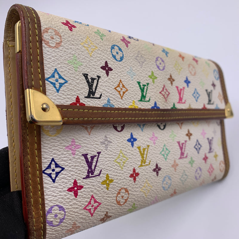 Louis Vuitton, Bags, Louis Vuitton Multicolor Trifold Long Wallet White