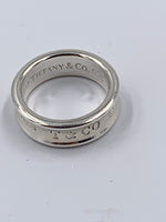 Sold-Tiffany & Co 925 Silver 1837 Medium Ring Size 6 1/4 (6.25)