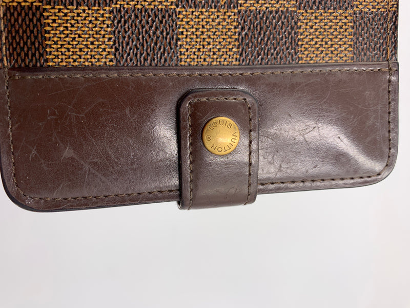 LOUIS VUITTON Compact Zip Bifold Used Wallet Damier Brown N61668 #AH287