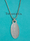 Sold-Tiffany & Co 925 Silver Return to Tiffany Oval Tag Long Necklace