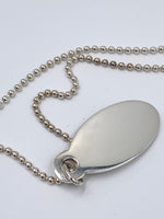 Sold-Tiffany & Co 925 Silver Return to Tiffany Oval Tag Long Necklace