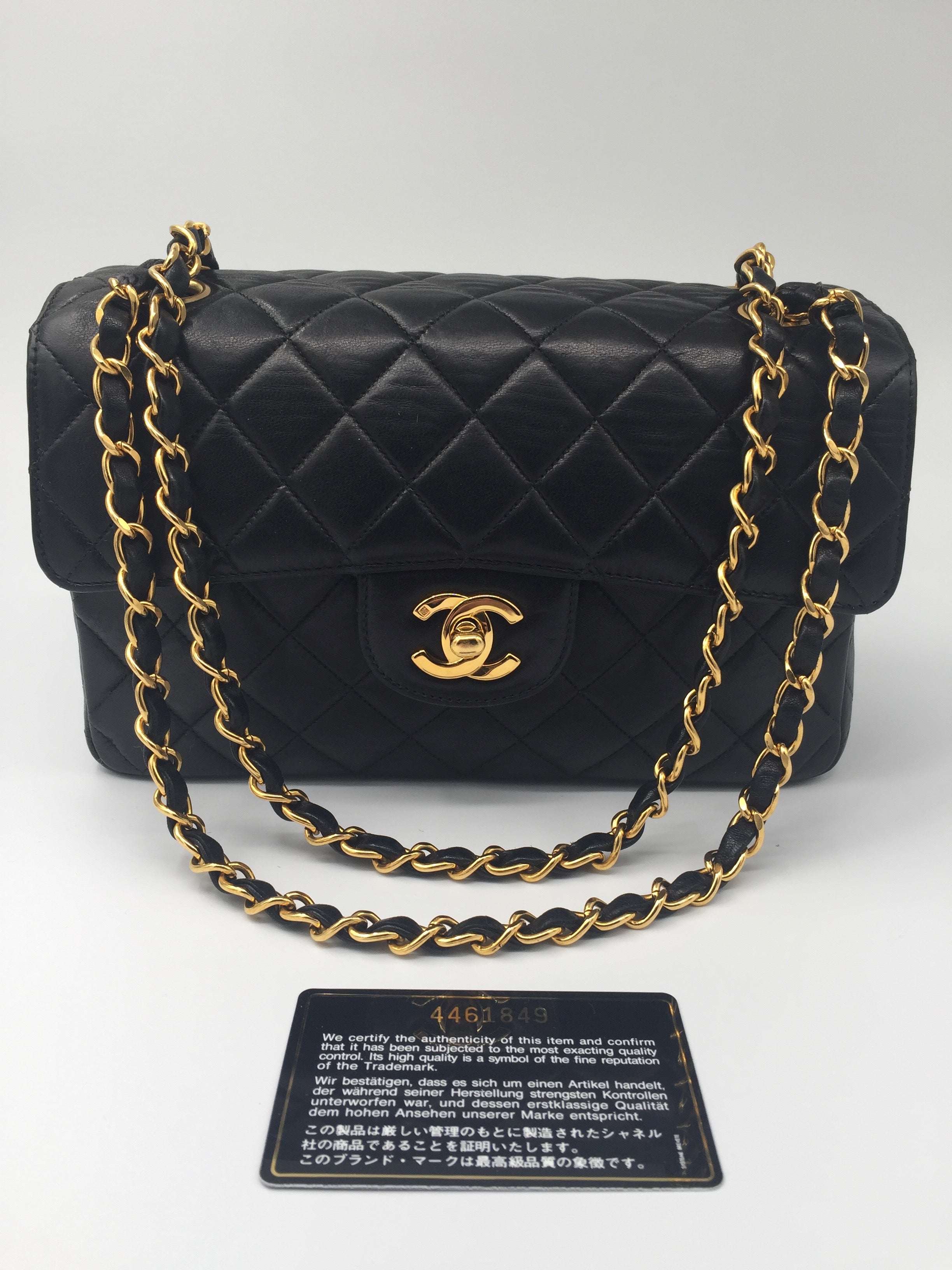 Sold-CHANEL Classic Lambskin Double Face Double Chain Flap Bag 23