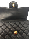 Sold-CHANEL Classic Lambskin Double Face Double Chain Flap Bag 23 black/gold