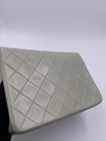 Sold-CHANEL Classic Lambskin Chain Mini Square Flap Bag Light Grey Gold Hardware
