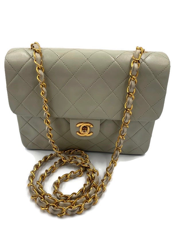 Chanel Small Trendy CC 20P Gray Quilted Lambskin with light gold